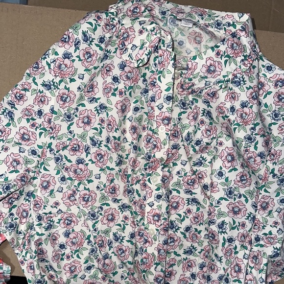 J Crew Factory Printed puff-sleeve ruffle-collar top Ivroy Rose Water 3X Plus - Picture 8 of 9